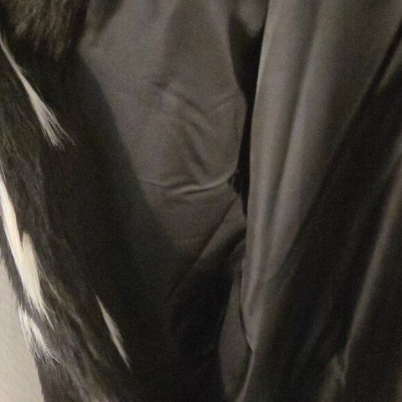 Faux Fur Jacket Mens Middle-length Black Long-sleeved Fox Fur Jacket Warm Trench - Picture 10 of 13